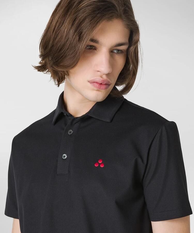 Peuterey Comfortabele katoen zijden polo shirt stijlvol Black Heren - Foto 4