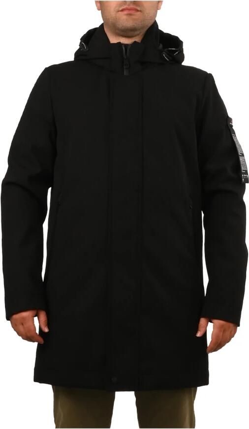Peuterey Minimalistische Drielaagse Trenchcoat met Milieuvriendelijke Voering Black Heren - Foto 2