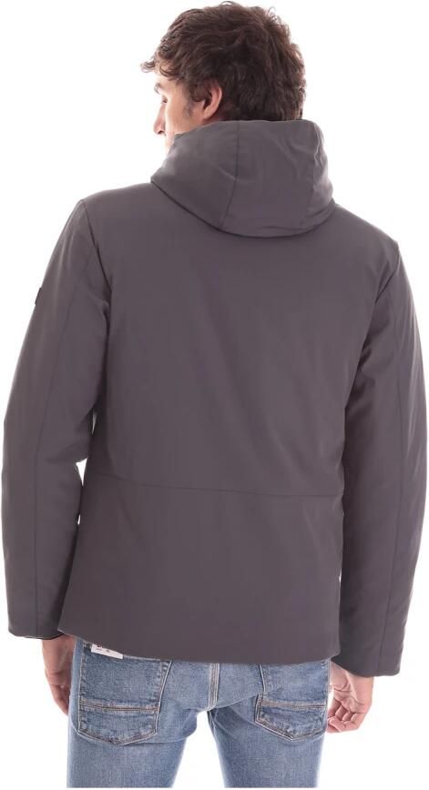 Peuterey Gladde Primaloft Bomberjack met Czarny Details Grijs Heren - Foto 6