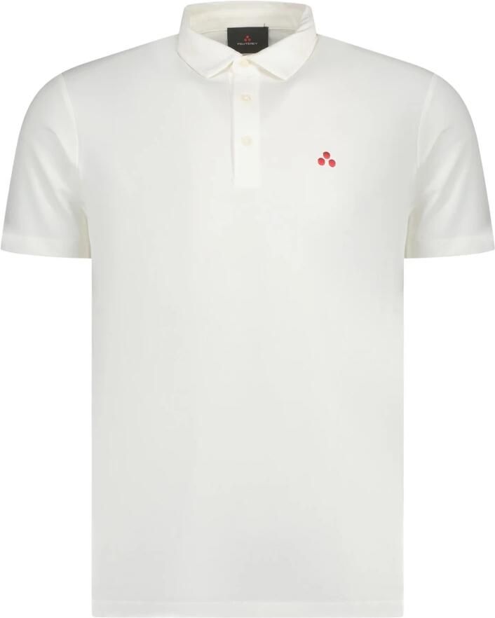Peuterey Comfortabele Katoen Zijde Polo Shirt White Heren