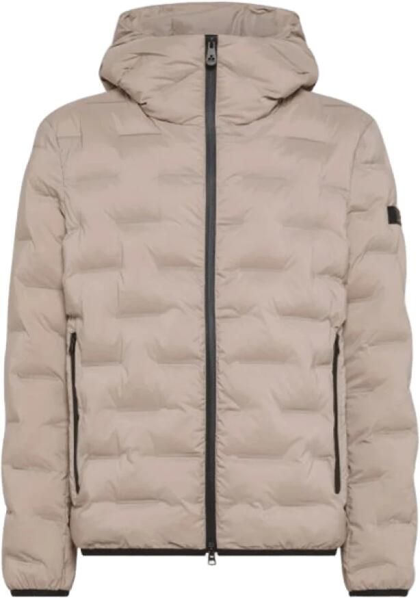 Peuterey Ultra-lichte veldjas met capuchon PrimaLoft Hybride Bomberjack Black Beige Heren