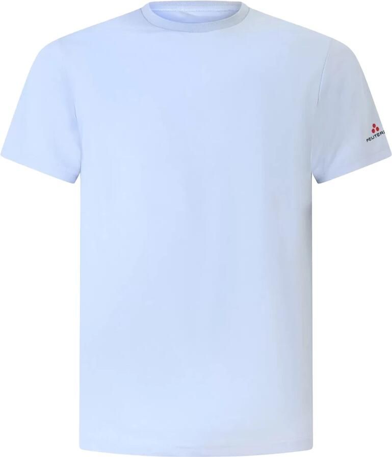 Peuterey Blauw Gebreid Heren T-Shirt met Logo Blue Heren