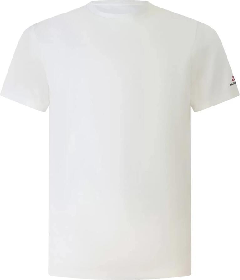 Peuterey Blauwe Zole 02 T-shirt met Piqué Textuur White Heren
