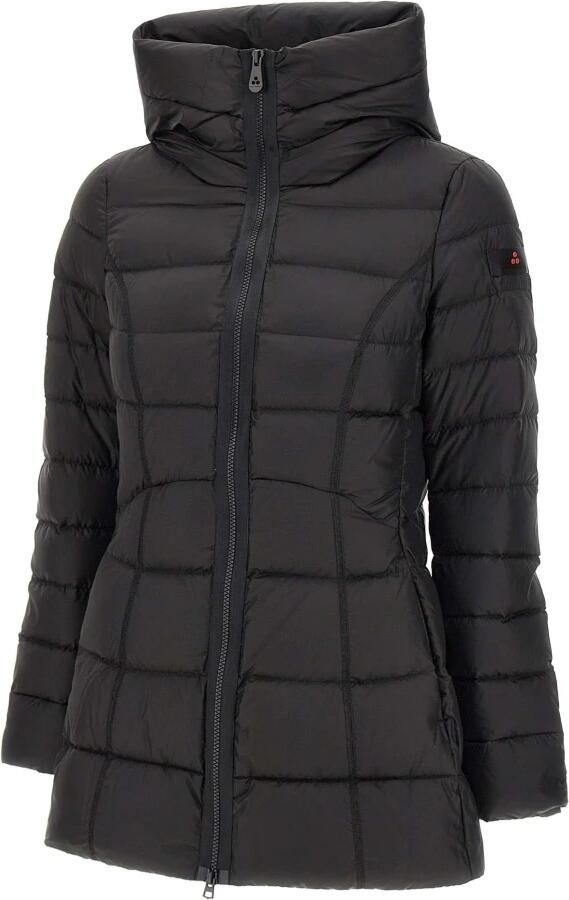 Peuterey Zwarte gewatteerde halflange jas met funnel-neck Black Dames - Foto 8