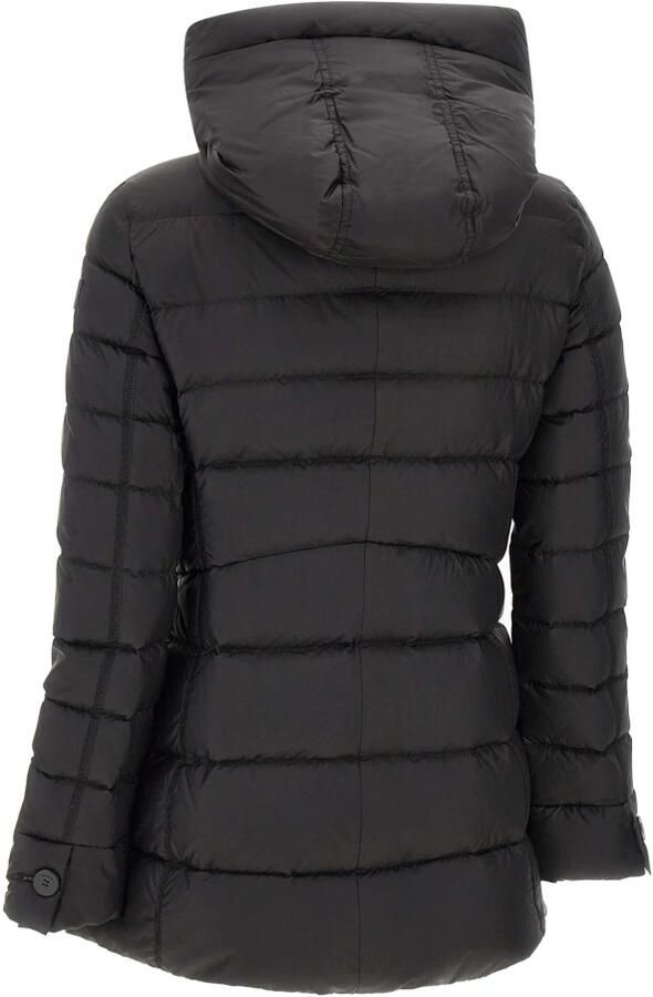 Peuterey Zwarte gewatteerde halflange jas met funnel-neck Black Dames - Foto 7