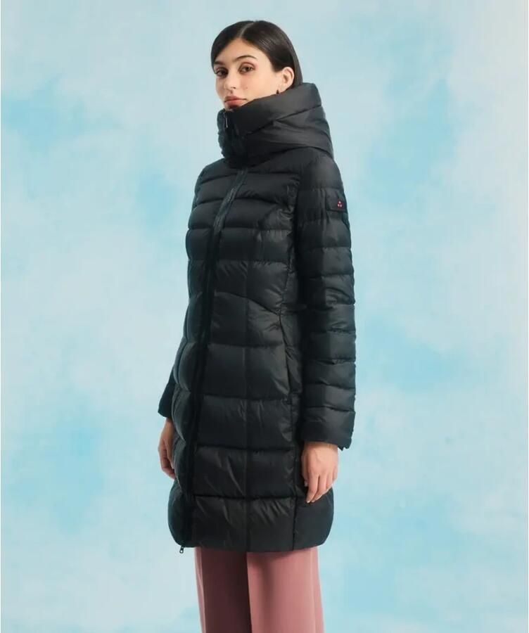 Peuterey Zwarte gewatteerde halflange jas met funnel-neck Black Dames - Foto 3