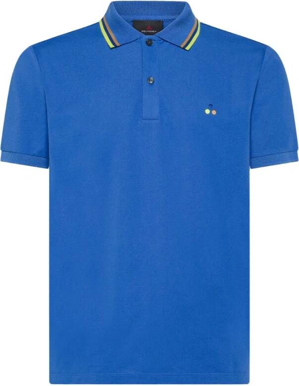 Peuterey Polo met multicolor logo Blauw Heren