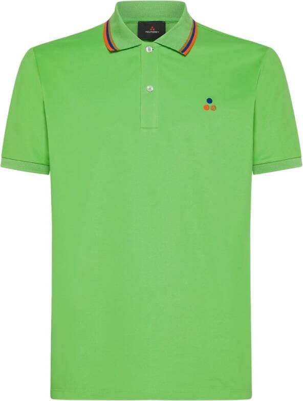 Peuterey Polo met multicolor logo Groen Heren