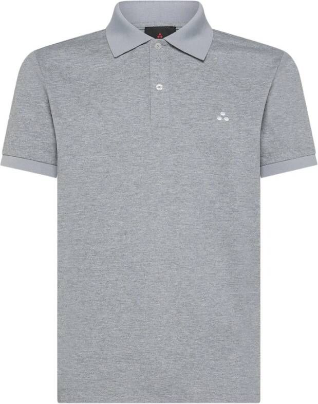 Peuterey Polo Shirt met kraagletters Grijs Heren