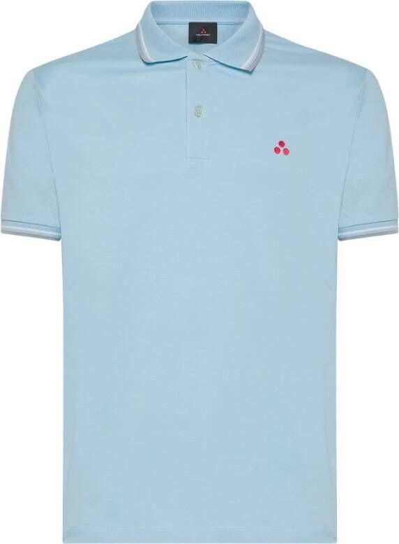 Peuterey Polo Shirt van Stretchkatoen Blauw Heren