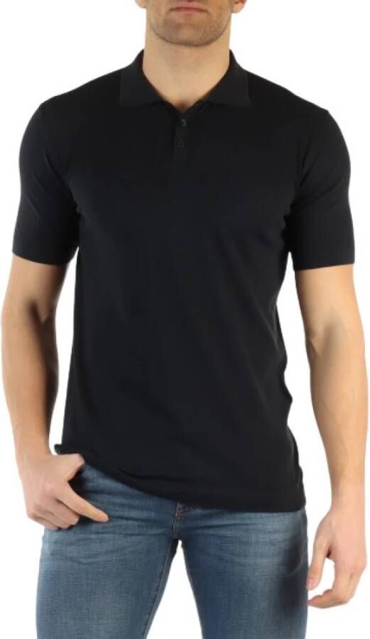 Peuterey Ultra-Fijne Gebreide Katoenen Polo Blauw Heren