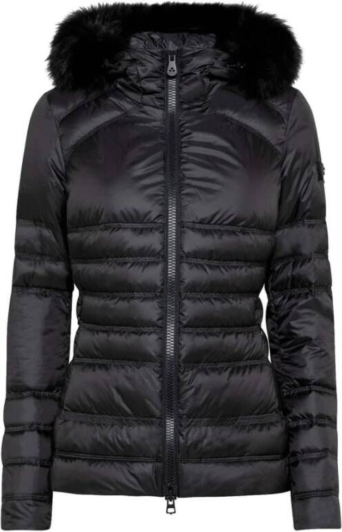 Peuterey Black Polyester Jackets Coat Zwart Dames