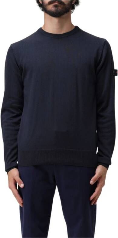 Peuterey Ronde hals Gebreide Trui Klassieke Collectie Blue Heren