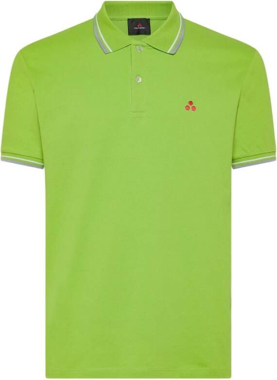 Peuterey Short-sleeved polo shirt in stretch cotton. Groen Heren
