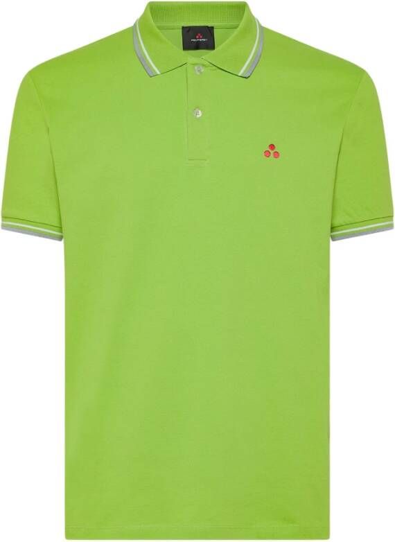 Peuterey Short-sleeved polo shirt in stretch cotton. Groen Heren