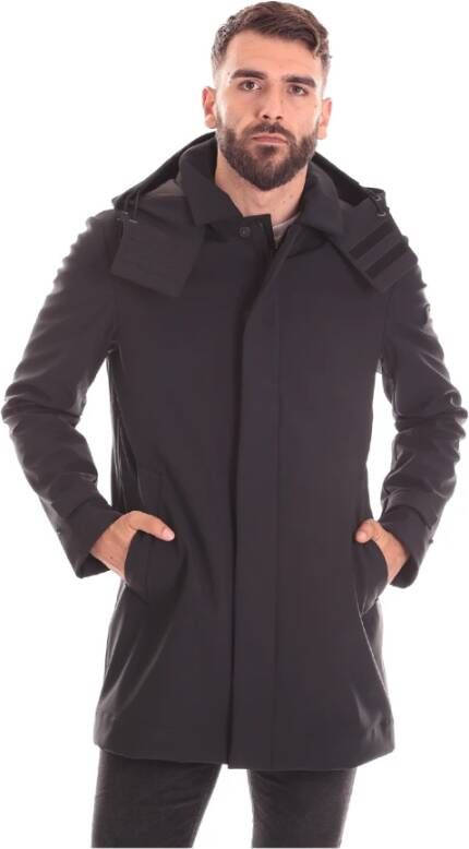 Peuterey Single-Breasted Coats Zwart Heren