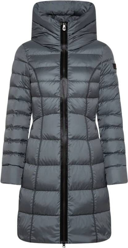 Peuterey Slim Fit Gewatteerde Jas van Gerecycled Polyester Grijs Dames
