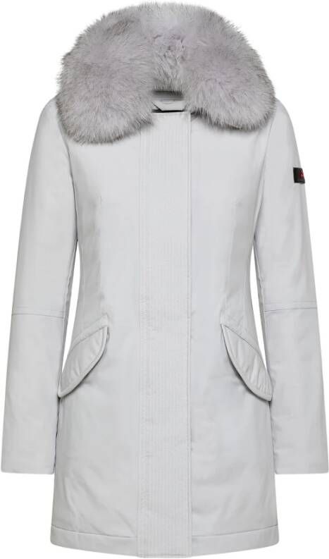 Peuterey Slim jacket with fur Grijs Dames