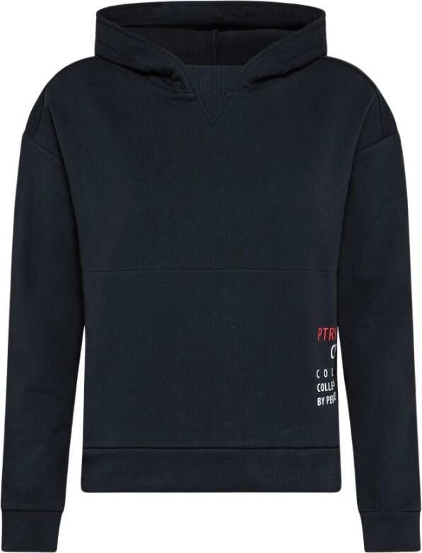 Peuterey Zachte fleece trui met capuchon Blauw Dames