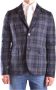 Peuterey Sportjas Multicolor Ruit Tartan Zakelijke Stijl Blauw Heren - Thumbnail 1