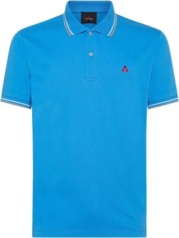 Peuterey Polo Shirt van Stretchkatoen Blauw Heren