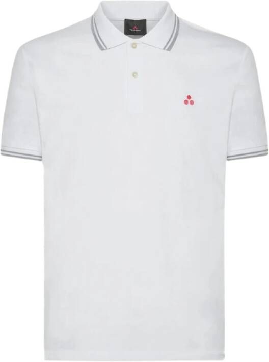 Peuterey Short-sleeved polo shirt in stretch cotton. Wit Heren