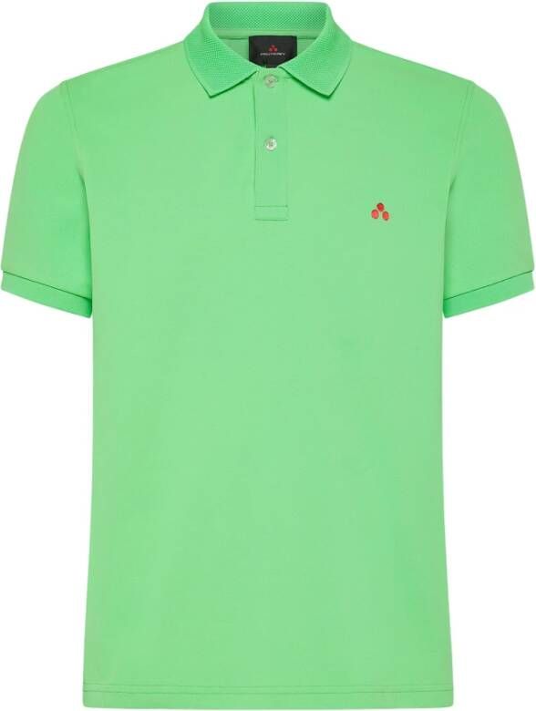 Peuterey Slim Fit Stretch Nylon Polo Shirt Green Heren