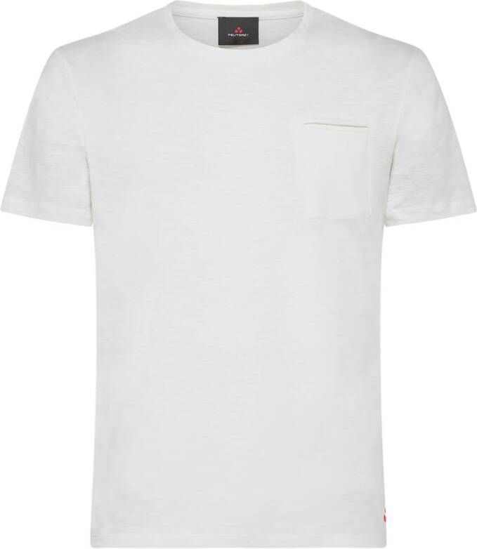 Peuterey T-shirt met geborduurd logo White Heren
