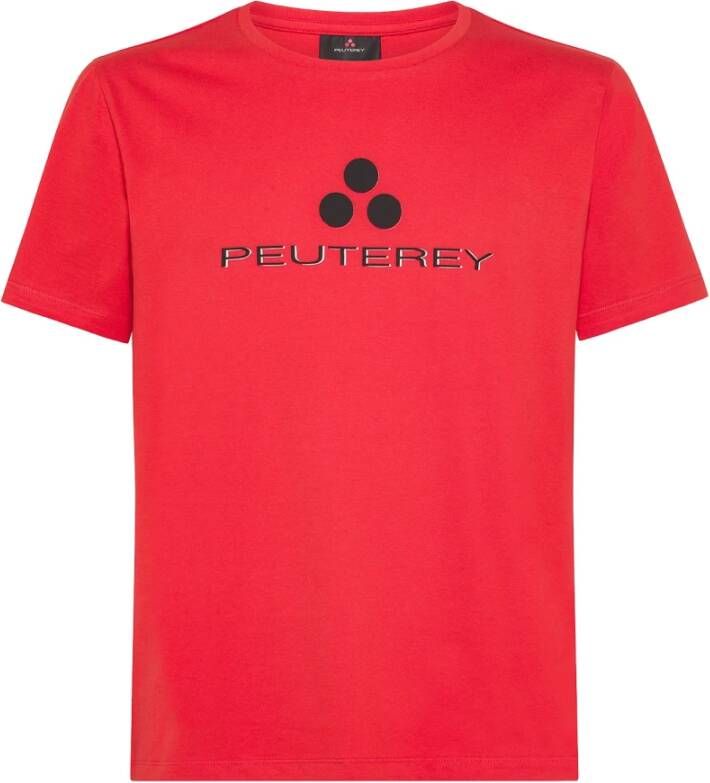 Peuterey T-shirt with front logo print Rood Heren