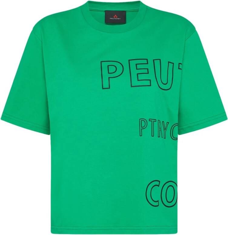 Peuterey T-shirt with printed lettering Groen Dames
