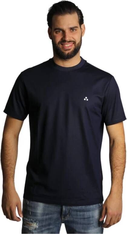 Peuterey T-shirt with lettering on the collar Blauw Heren