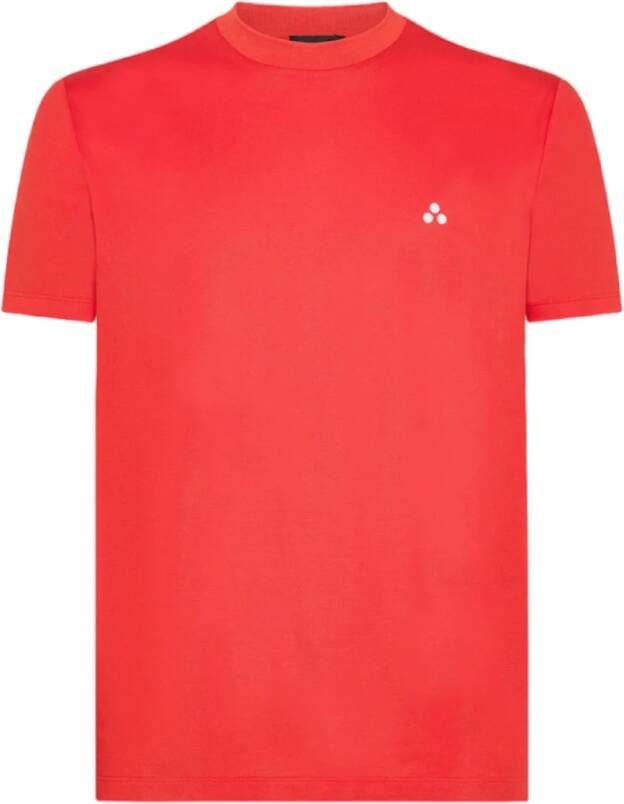 Peuterey T-shirt with lettering on the collar Rood Heren