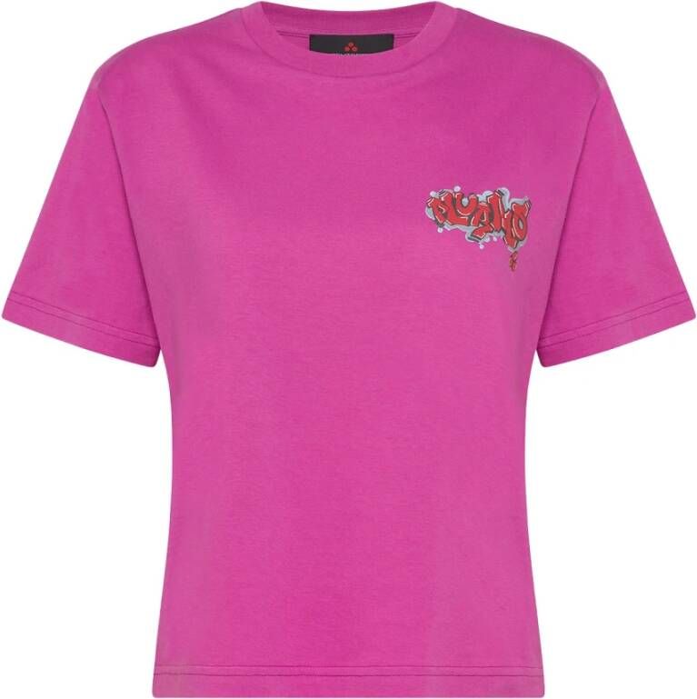 Peuterey Short t-shirt made of Gots yarns Roze Dames