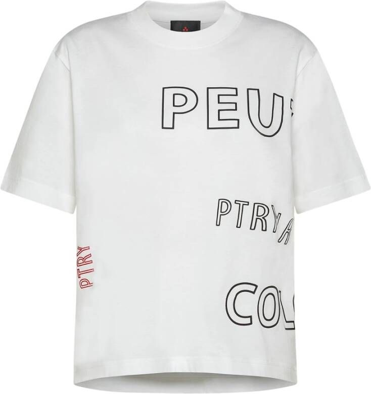 Peuterey T-shirt with printed lettering Wit Dames