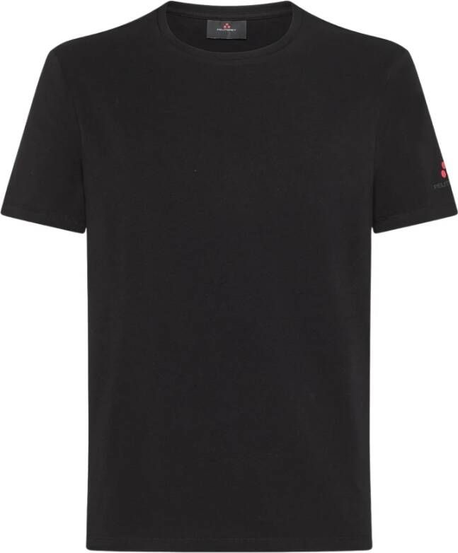 Peuterey T-shirt with small logo on the sleeve Zwart Heren