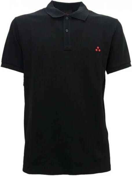 Peuterey Comfortabele katoen zijden polo shirt stijlvol Black Heren