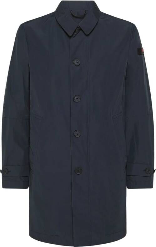 Peuterey Trench coat in laminated three-layered fabric Blauw Heren