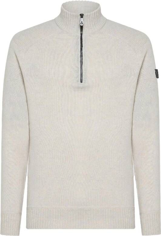 Peuterey Hoge hals trui van mouliné wolmix White Heren