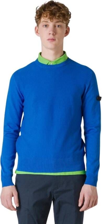 Peuterey Comfortabele Gebreide Crew Neck Sweater Blauw Heren