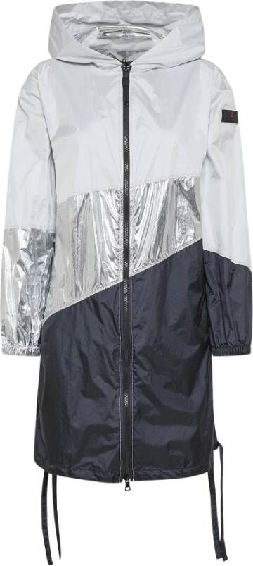 Peuterey Ultra-light colour block parka Grijs Dames