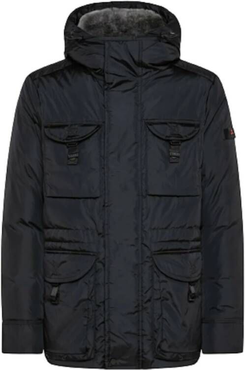 Peuterey Urban Field Jacket With Fur Collar Zwart Heren