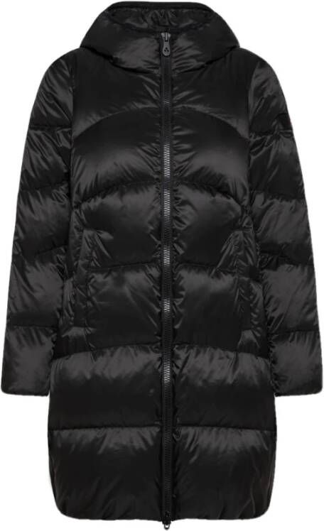 Peuterey Long down jacket in recycled fabric Zwart Dames