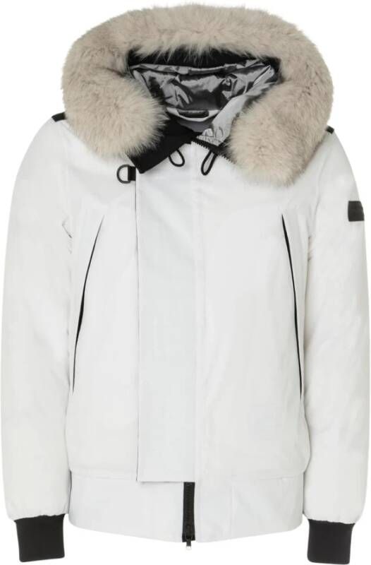 Peuterey Winterjas 4-zakken ontwerp regenbeschermingssysteem echt bont capuchon merklogo gemaakt in Finland White Heren