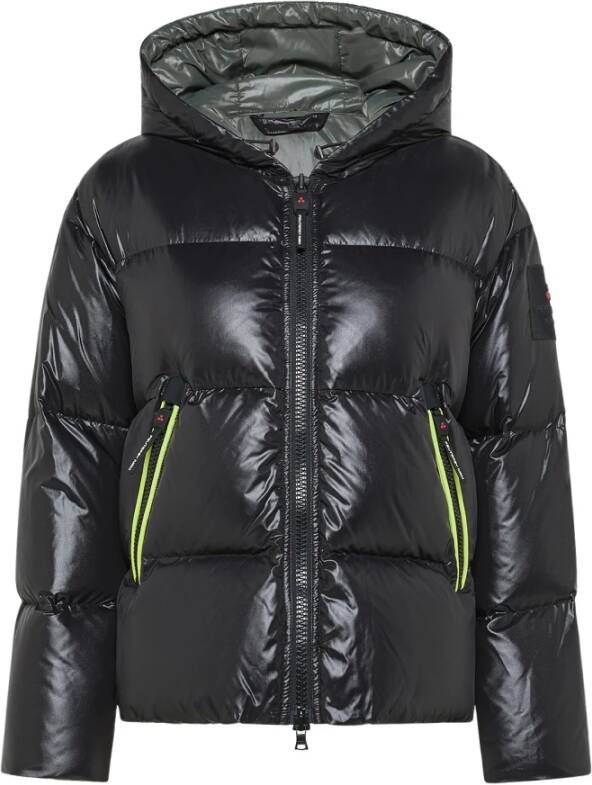 Peuterey Wijdvallende Plurals Bomberjack met Fluodetails Black Pink Dames