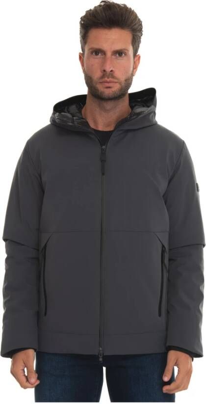 Peuterey Winddichte Harrington-jas met capuchon Grijs Heren