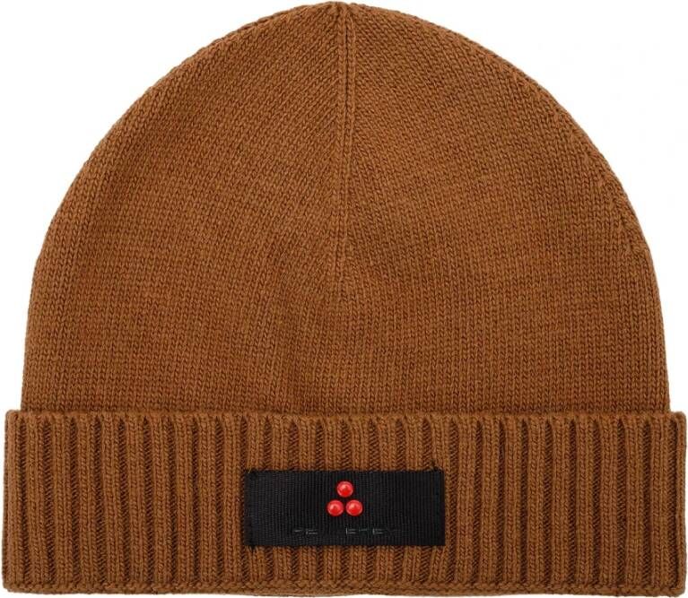 Peuterey Wollen mix gebreide hoed Bruin Unisex
