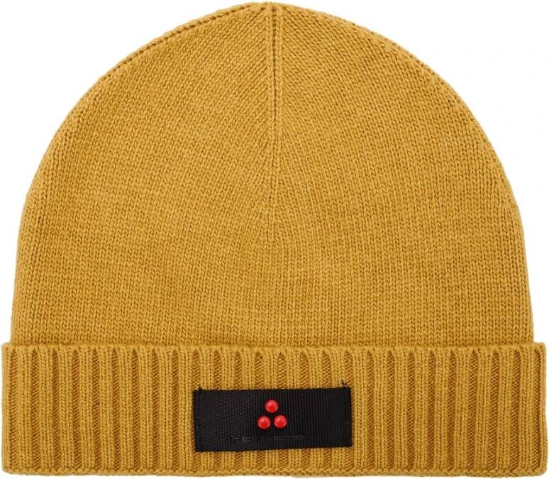 Peuterey Wollen mix gebreide hoed Geel Unisex