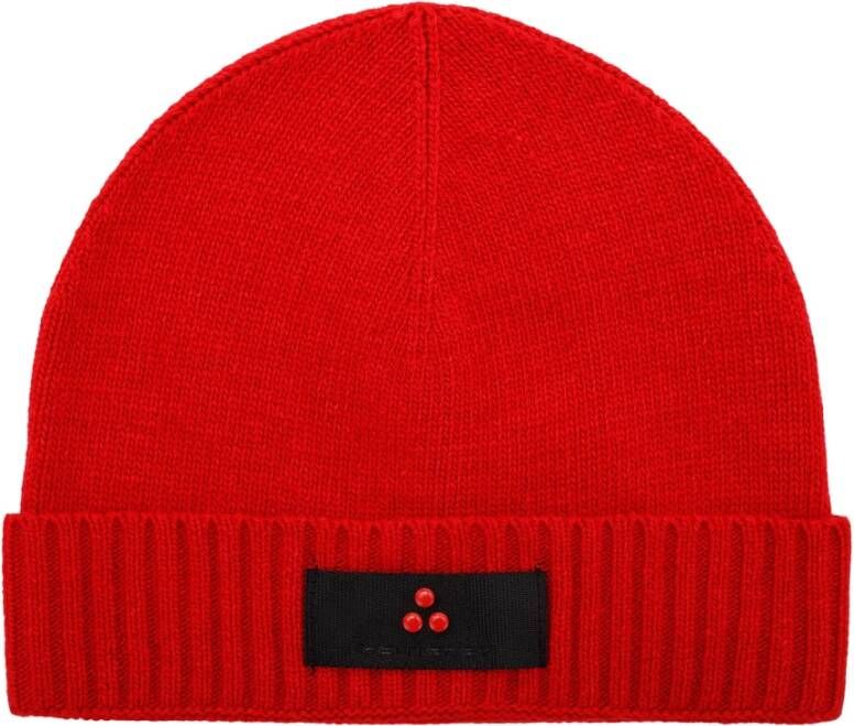Peuterey Wool blend knitted hat Rood Unisex