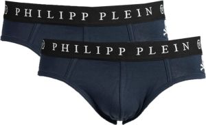 Philipp Plein 2-Pack Boxershorts Comfortabele Katoenmix Blauw Heren