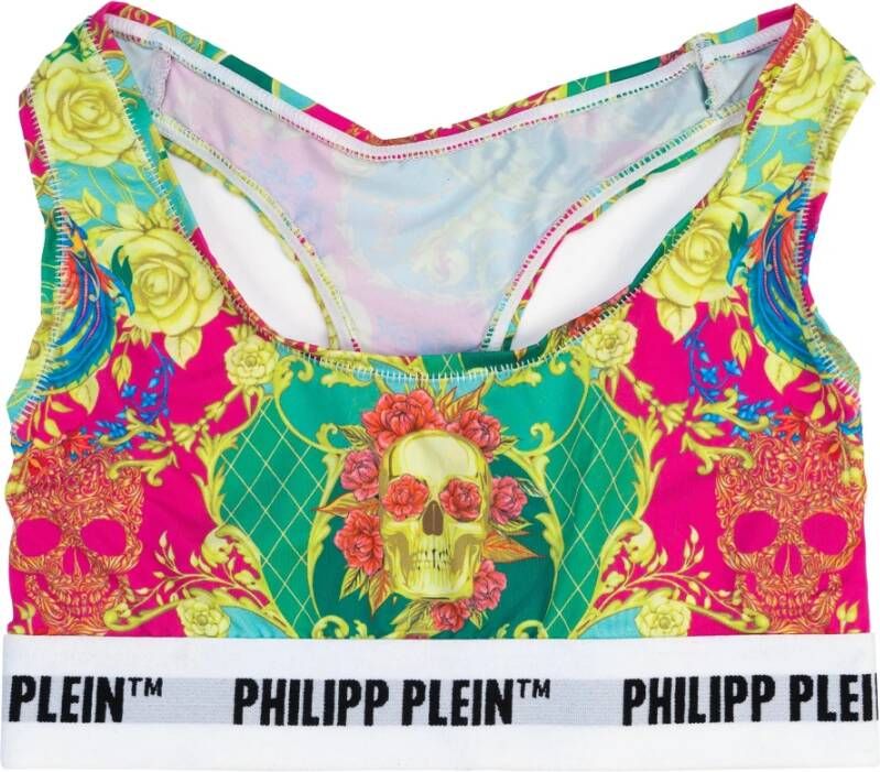 Philipp Plein Bloemenfantasie Bustier Bh (2-pack) Multicolor Groen Dames